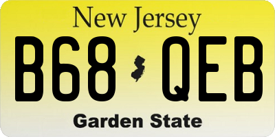 NJ license plate B68QEB