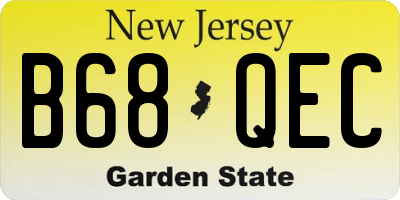 NJ license plate B68QEC