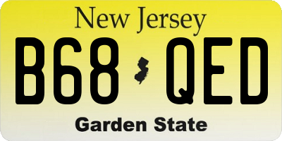NJ license plate B68QED