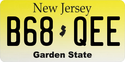 NJ license plate B68QEE