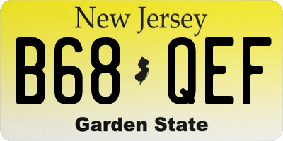 NJ license plate B68QEF