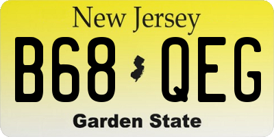 NJ license plate B68QEG