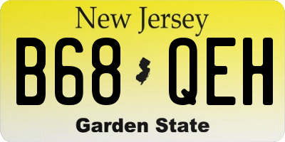 NJ license plate B68QEH