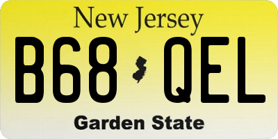 NJ license plate B68QEL