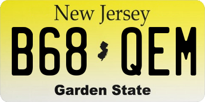 NJ license plate B68QEM
