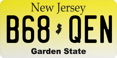 NJ license plate B68QEN