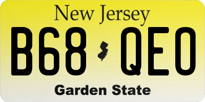 NJ license plate B68QEO