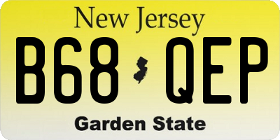NJ license plate B68QEP