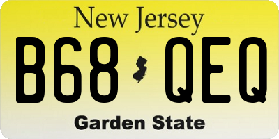 NJ license plate B68QEQ