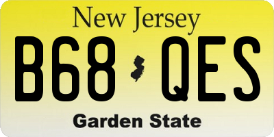 NJ license plate B68QES