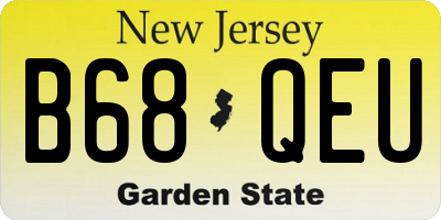 NJ license plate B68QEU