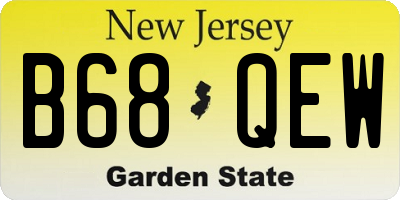 NJ license plate B68QEW