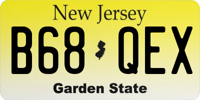 NJ license plate B68QEX