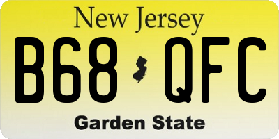 NJ license plate B68QFC