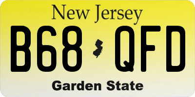 NJ license plate B68QFD