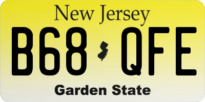 NJ license plate B68QFE