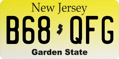NJ license plate B68QFG