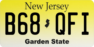 NJ license plate B68QFI