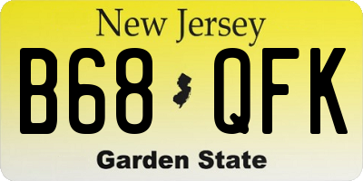 NJ license plate B68QFK