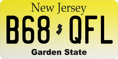 NJ license plate B68QFL