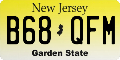 NJ license plate B68QFM