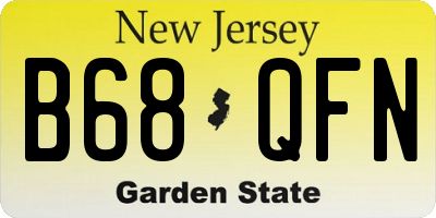 NJ license plate B68QFN