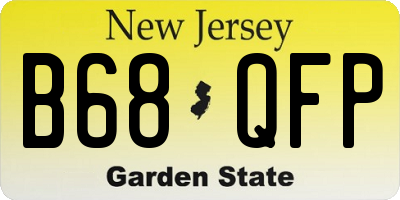 NJ license plate B68QFP