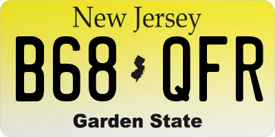 NJ license plate B68QFR