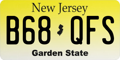 NJ license plate B68QFS