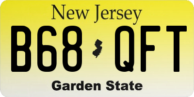 NJ license plate B68QFT