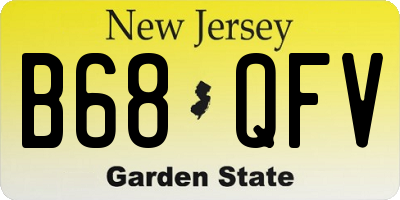 NJ license plate B68QFV