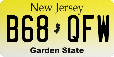 NJ license plate B68QFW