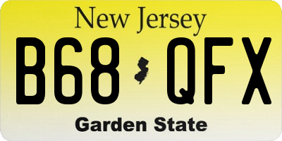 NJ license plate B68QFX
