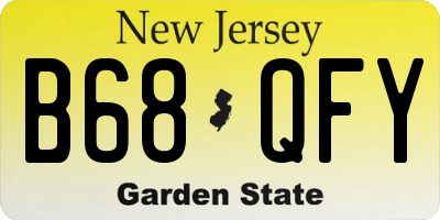 NJ license plate B68QFY