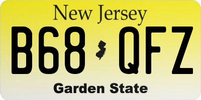 NJ license plate B68QFZ