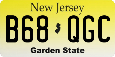 NJ license plate B68QGC