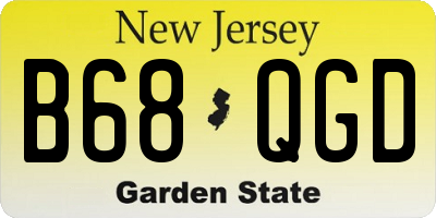 NJ license plate B68QGD