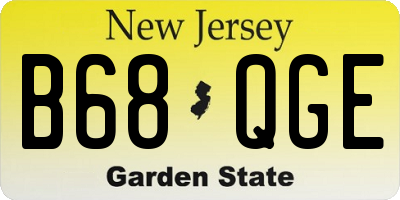 NJ license plate B68QGE