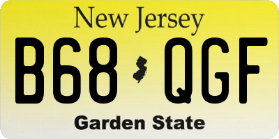 NJ license plate B68QGF