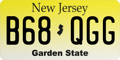 NJ license plate B68QGG