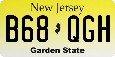 NJ license plate B68QGH