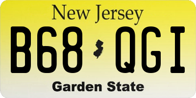 NJ license plate B68QGI