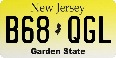 NJ license plate B68QGL