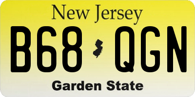 NJ license plate B68QGN