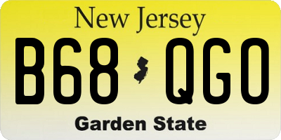 NJ license plate B68QGO
