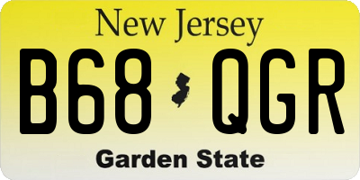NJ license plate B68QGR