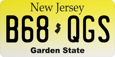 NJ license plate B68QGS