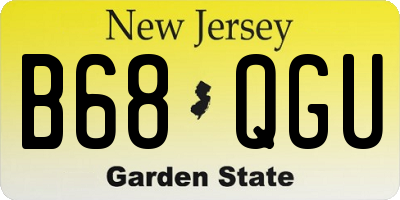 NJ license plate B68QGU