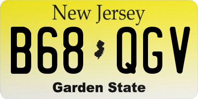 NJ license plate B68QGV