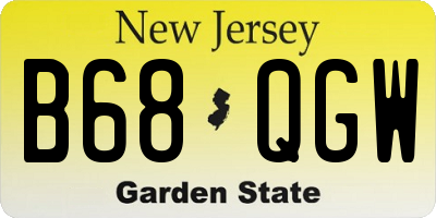 NJ license plate B68QGW